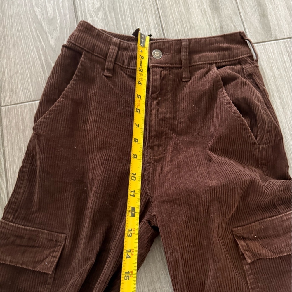 Hollister|Brown corduroy carpenter cargo jeans,ultra high rise baggy pants•••00 - Picture 12 of 13